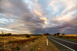 Sunset on the road in Southern Australia